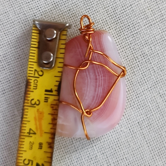 Wire Wrapped Rhodochrosite Pendant - Picture 4 of 4